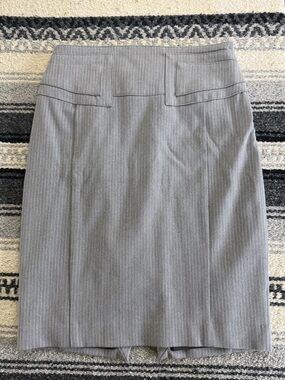 Express Gray Pinstripe Pencil Skirt
